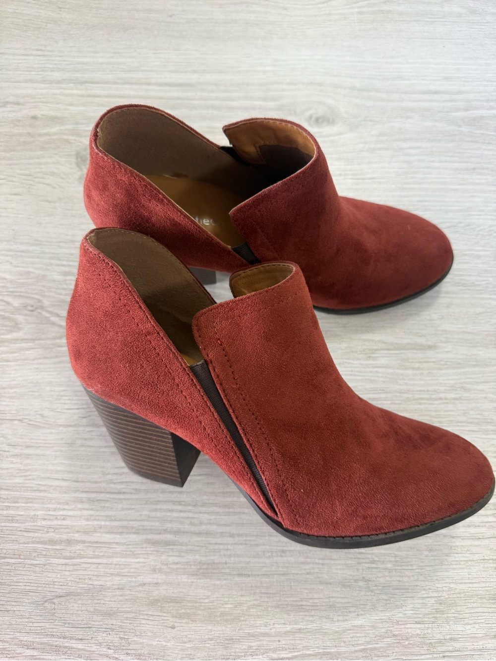 Cityclassified Rust Suede Ankle Booties